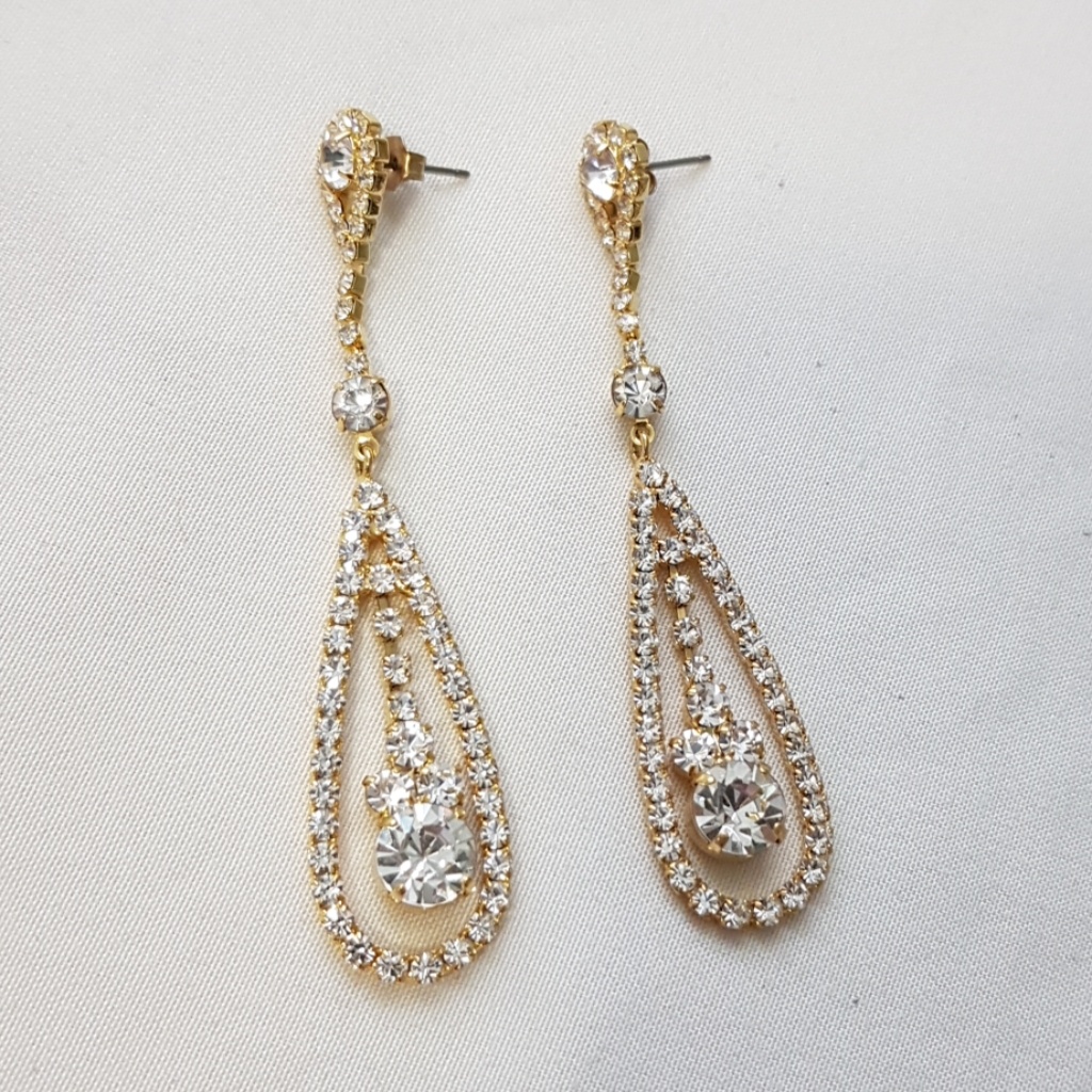 Clearance Gold/Crystal Statement Earrings